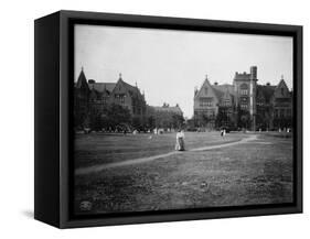 Students at University of Chicago Campus-null-Framed Stretched Canvas