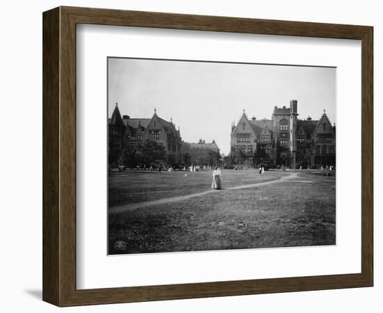Students at University of Chicago Campus-null-Framed Photographic Print