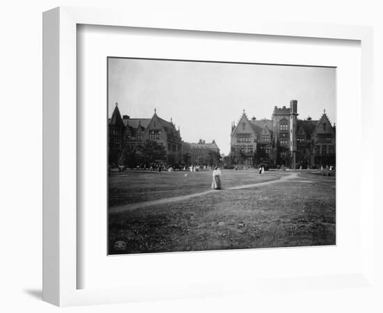 Students at University of Chicago Campus-null-Framed Photographic Print