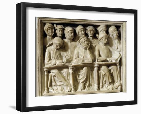 Students Attenting Lessons, by Andrea Da Fiesole-null-Framed Premium Photographic Print