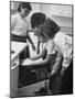 Students Baking a Pie at Saddle Rock School-Allan Grant-Mounted Premium Photographic Print