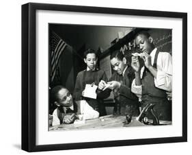 Students Build Airplane Models-null-Framed Photographic Print