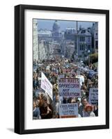 Students Carrying Antiwar Signs While Marching in Protest of US Involvement in the Vietnam War-Ralph Crane-Framed Photographic Print