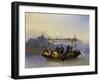 Students Crossing the Rhine at the Drachenfels Mountain, 1839-Caspar Netscher-Framed Giclee Print