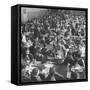Students Eating in School Cafeteria-Alfred Eisenstaedt-Framed Stretched Canvas