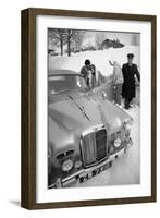 Students Getting in Car at Le Rosey School, Gstaad, Switzwerland, 1965-Carlo Bavagnoli-Framed Photographic Print