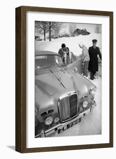Students Getting in Car at Le Rosey School, Gstaad, Switzwerland, 1965-Carlo Bavagnoli-Framed Photographic Print