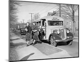 Students Getting off the School Bus-Philip Gendreau-Mounted Photographic Print