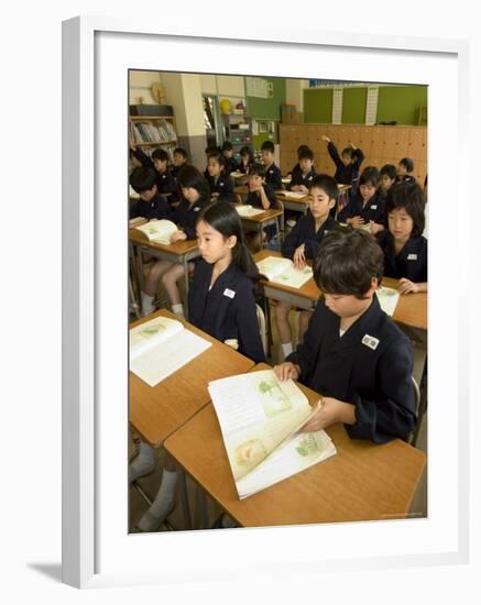 Students in Class, Elementary School, Tokyo, Honshu, Japan-Christian Kober-Framed Photographic Print