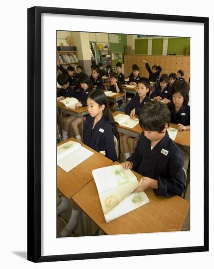 Students in Class, Elementary School, Tokyo, Honshu, Japan-Christian Kober-Framed Photographic Print