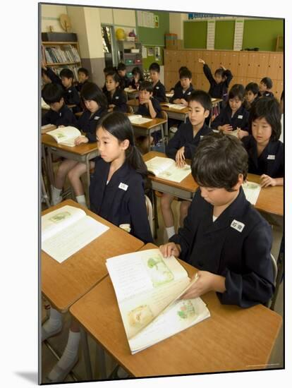 Students in Class, Elementary School, Tokyo, Honshu, Japan-Christian Kober-Mounted Photographic Print