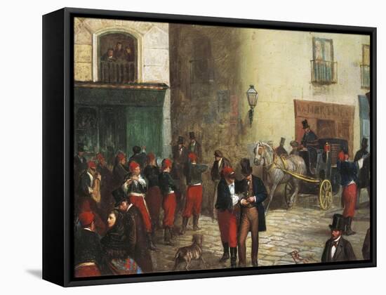 Students in the City, 1864-Ricardo Balaca-Framed Stretched Canvas