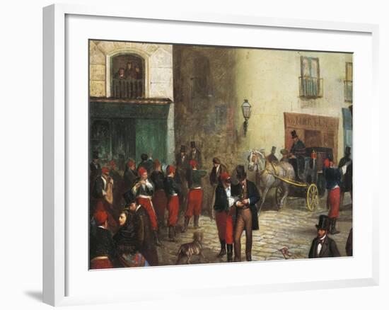 Students in the City, 1864-Ricardo Balaca-Framed Giclee Print