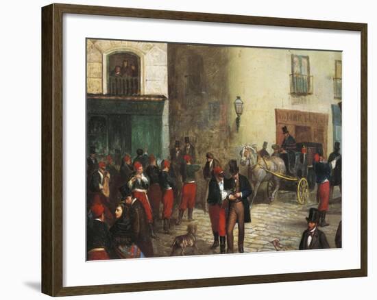 Students in the City, 1864-Ricardo Balaca-Framed Giclee Print