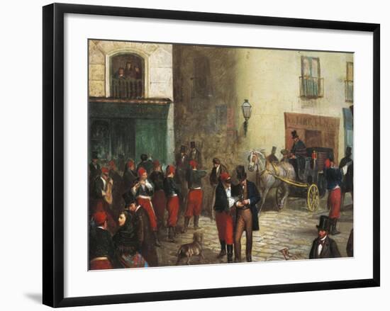 Students in the City, 1864-Ricardo Balaca-Framed Giclee Print