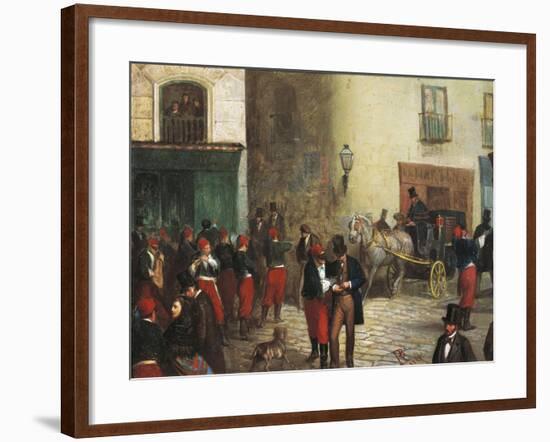 Students in the City, 1864-Ricardo Balaca-Framed Giclee Print