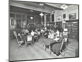 Students in the Social Hall, Ackmar Road Evening Institute for Women, London, 1914-null-Mounted Photographic Print