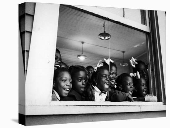 Students Looking Out the Window of the All Black Thomy Lafon School-Robert W^ Kelley-Stretched Canvas