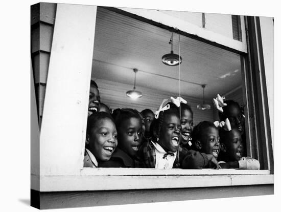 Students Looking Out the Window of the All Black Thomy Lafon School-Robert W^ Kelley-Stretched Canvas