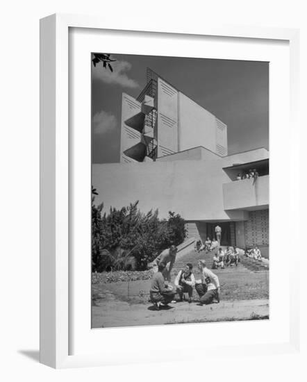 Students on Campus of Florida Southern University Designed by Frank Lloyd Wright-Alfred Eisenstaedt-Framed Photographic Print