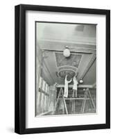 Students Painting a Design on the Ceiling, School of Building, Brixton, London, 1939-null-Framed Premium Photographic Print