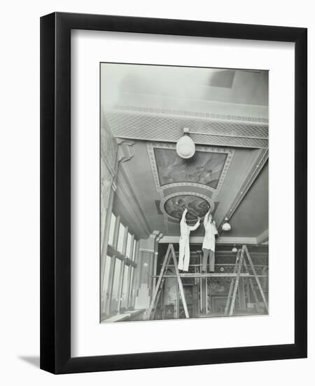 Students Painting a Design on the Ceiling, School of Building, Brixton, London, 1939-null-Framed Premium Photographic Print