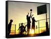 Students Play a Basketball Game as the Sun Sets at Bucks County Community College-null-Framed Stretched Canvas