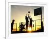 Students Play a Basketball Game as the Sun Sets at Bucks County Community College-null-Framed Photographic Print