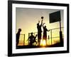 Students Play a Basketball Game as the Sun Sets at Bucks County Community College-null-Framed Photographic Print