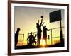 Students Play a Basketball Game as the Sun Sets at Bucks County Community College-null-Framed Photographic Print