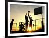 Students Play a Basketball Game as the Sun Sets at Bucks County Community College-null-Framed Photographic Print