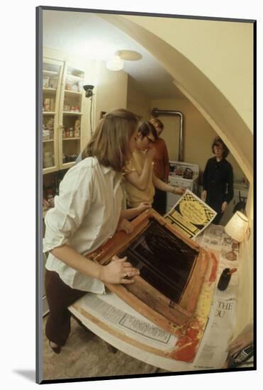 Students Printing Zero Population Growth Posters for Yale Rally, New Haven, Connecticut, 1970-Art Rickerby-Mounted Photographic Print