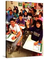 Students Raising Hands in 8th Grade Math Class-Bill Bachmann-Stretched Canvas