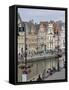 Students Relaxing Along Banks of Graslei, Ghent, Belgium-James Emmerson-Framed Stretched Canvas