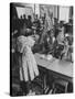 Students Sitting in Newly Integrated Classroom-James Burke-Stretched Canvas