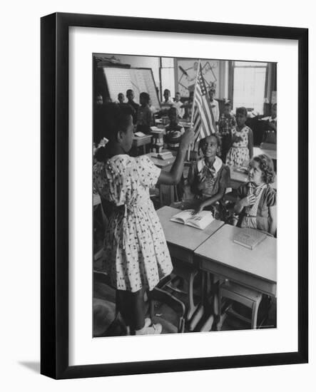 Students Sitting in Newly Integrated Classroom-James Burke-Framed Photographic Print