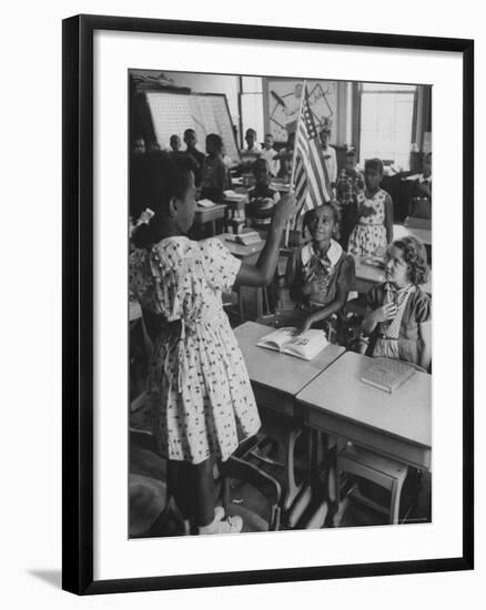 Students Sitting in Newly Integrated Classroom-James Burke-Framed Photographic Print