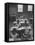 Students Sitting in Newly Integrated Classroom-null-Framed Stretched Canvas