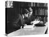 Students Studying Books in the University Library, Sheffield-Henry Grant-Stretched Canvas