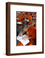 Students taking an exam, Mahachulalongkornrajavidalaya University, Chiang Mai campus, Thailand-Godong-Framed Photographic Print