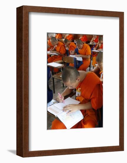 Students taking an exam, Mahachulalongkornrajavidalaya University, Chiang Mai campus, Thailand-Godong-Framed Photographic Print