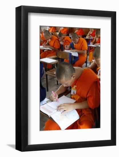 Students taking an exam, Mahachulalongkornrajavidalaya University, Chiang Mai campus, Thailand-Godong-Framed Photographic Print