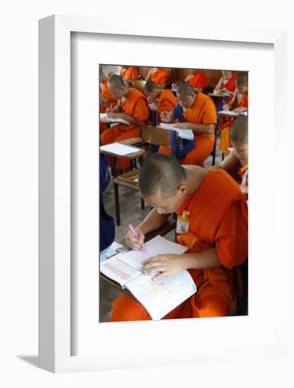 Students taking an exam, Mahachulalongkornrajavidalaya University, Chiang Mai campus, Thailand-Godong-Framed Photographic Print