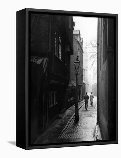 Students Walking Along Magpie Lane at Oxford University-William Vandivert-Framed Stretched Canvas