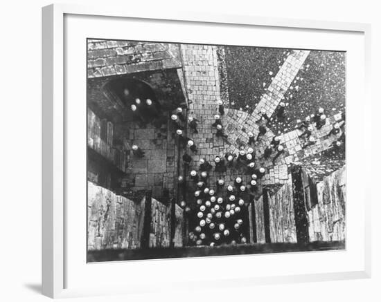 Students Wearing Straw Hats, Swarming Into Sunday Chapel-Cornell Capa-Framed Photographic Print