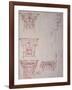 Studies for a Capital (Brown Ink)-Michelangelo Buonarroti-Framed Giclee Print