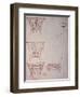 Studies for a Capital (Brown Ink)-Michelangelo Buonarroti-Framed Giclee Print