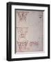 Studies for a Capital (Brown Ink)-Michelangelo Buonarroti-Framed Giclee Print