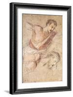 Studies for a Flagellation: a Man Scourging and the Head of Christ-Jacopo Bassano-Framed Giclee Print