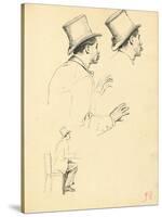 Studies for 'A Parisian Cafe': Sideview of Man's Head with Hat, C. 1872-1875-Ilya Efimovich Repin-Stretched Canvas